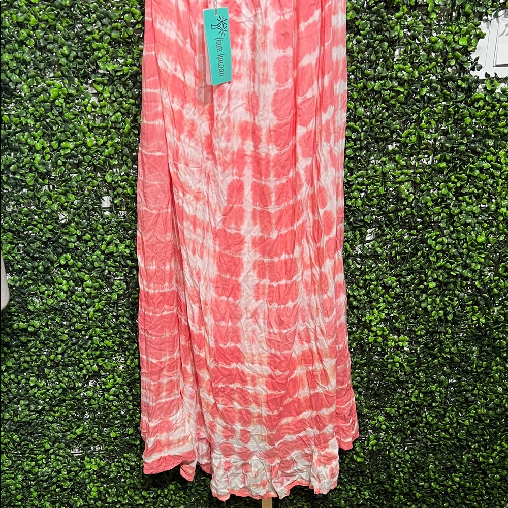 TIARE HAWAII RT: $145 Seaside Maxi Dress in Tie Dye Stripe Coral OS - Picture 7 of 7